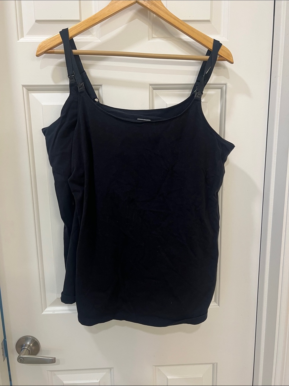 Nursing Amazon Essentials Black Adjustable-Strap Camisole Tank